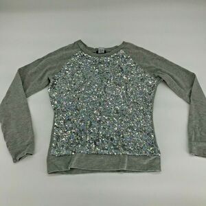 Deb Women’s Gray Silver Sequin Sparkle Sweater Women’s Size XS
